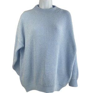 Vintage Oversized Sweater Light Blue Shimmer size Medium